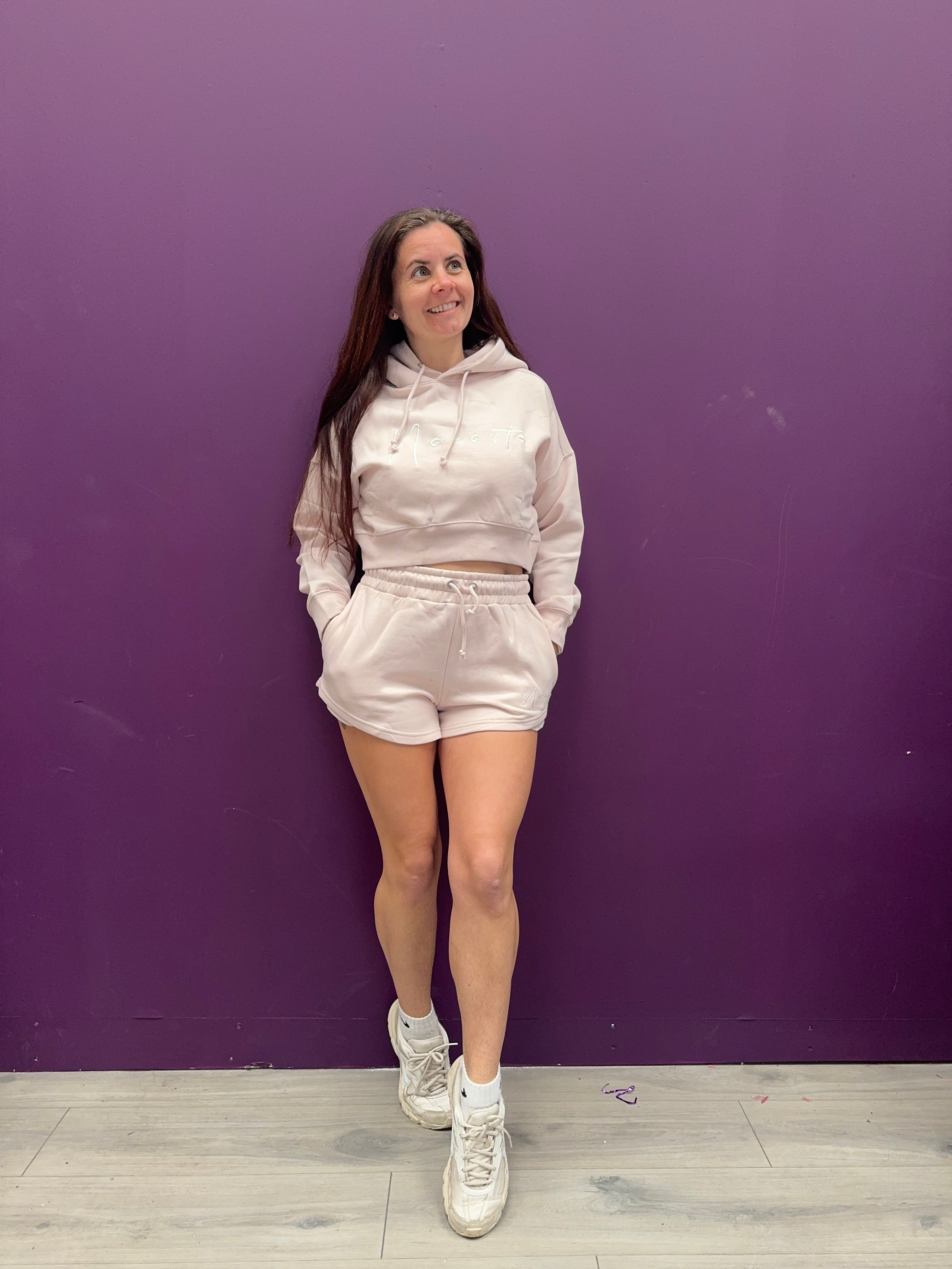 Namaste Cropped Hoodie And Shorts Set